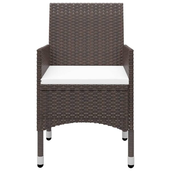 Aplusliving-3 Piece Garden Dining Set Brown