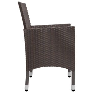 Aplusliving-3 Piece Garden Dining Set Brown