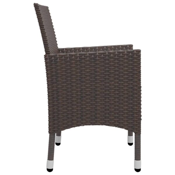Aplusliving-3 Piece Garden Dining Set Brown