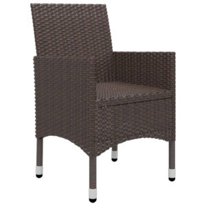 Aplusliving-3 Piece Garden Dining Set Brown