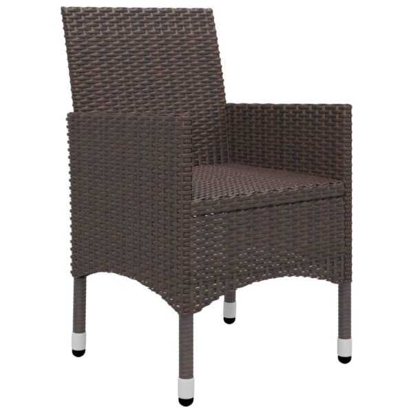 Aplusliving-3 Piece Garden Dining Set Brown