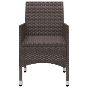 Aplusliving-3 Piece Garden Dining Set Brown