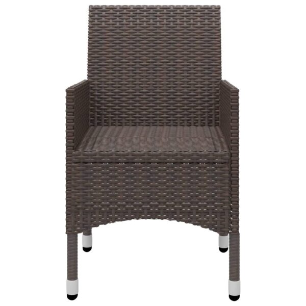 Aplusliving-3 Piece Garden Dining Set Brown