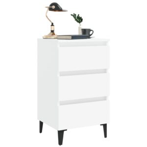 Aplusliving-Bed Cabinet with Metal Legs 2 pcs White 40x35x69 cm