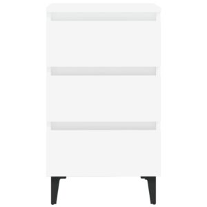 Aplusliving-Bed Cabinet with Metal Legs 2 pcs White 40x35x69 cm