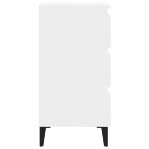 Aplusliving-Bed Cabinet with Metal Legs 2 pcs White 40x35x69 cm