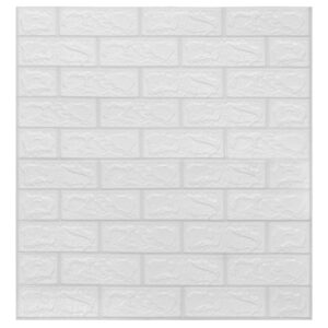 Aplusliving-3D Wallpaper Bricks Self-adhesive 20 pcs White