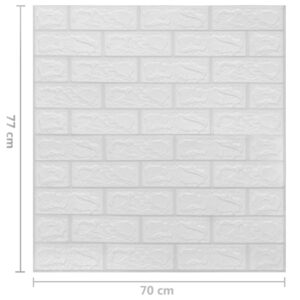 Aplusliving-3D Wallpaper Bricks Self-adhesive 20 pcs White