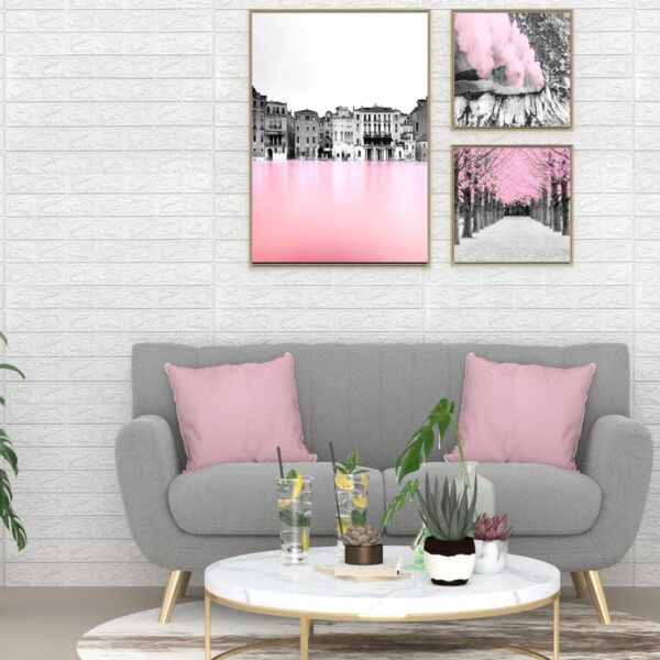Aplusliving-3D Wallpaper Bricks Self-adhesive 20 pcs White