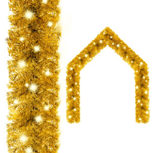 Aplusliving-Christmas Garland with LED Lights 20 m Gold