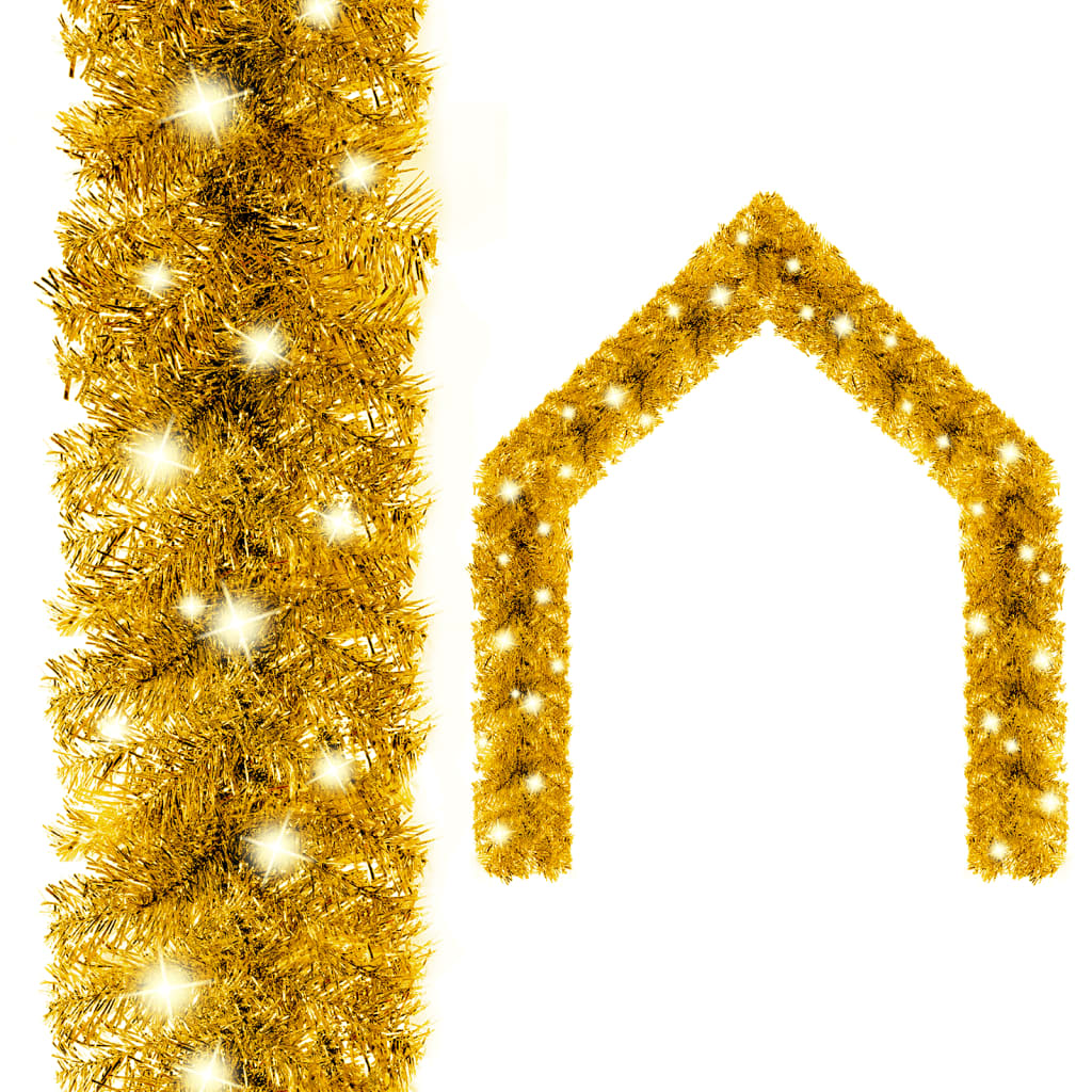 Aplusliving-Christmas Garland with LED Lights 20 m Gold
