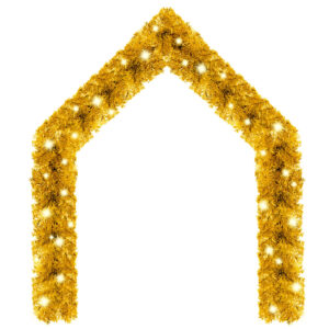 Aplusliving-Christmas Garland with LED Lights 20 m Gold