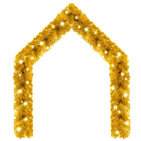 Aplusliving-Christmas Garland with LED Lights 20 m Gold