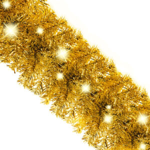 Aplusliving-Christmas Garland with LED Lights 20 m Gold