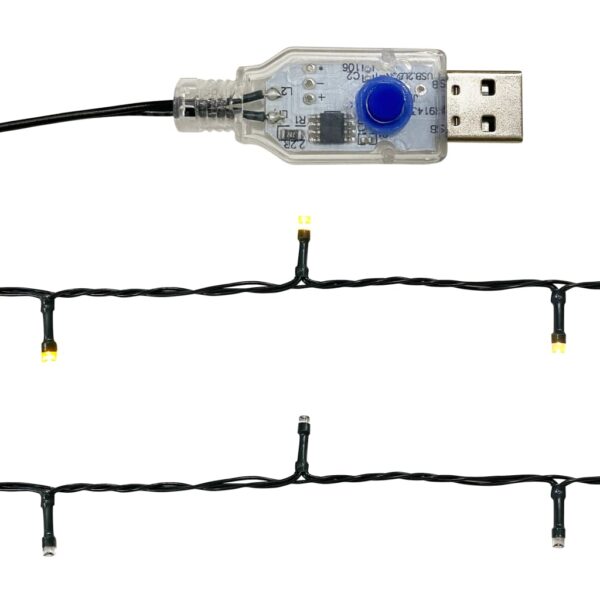 Aplusliving-Christmas Garland with LED Lights 20 m Gold
