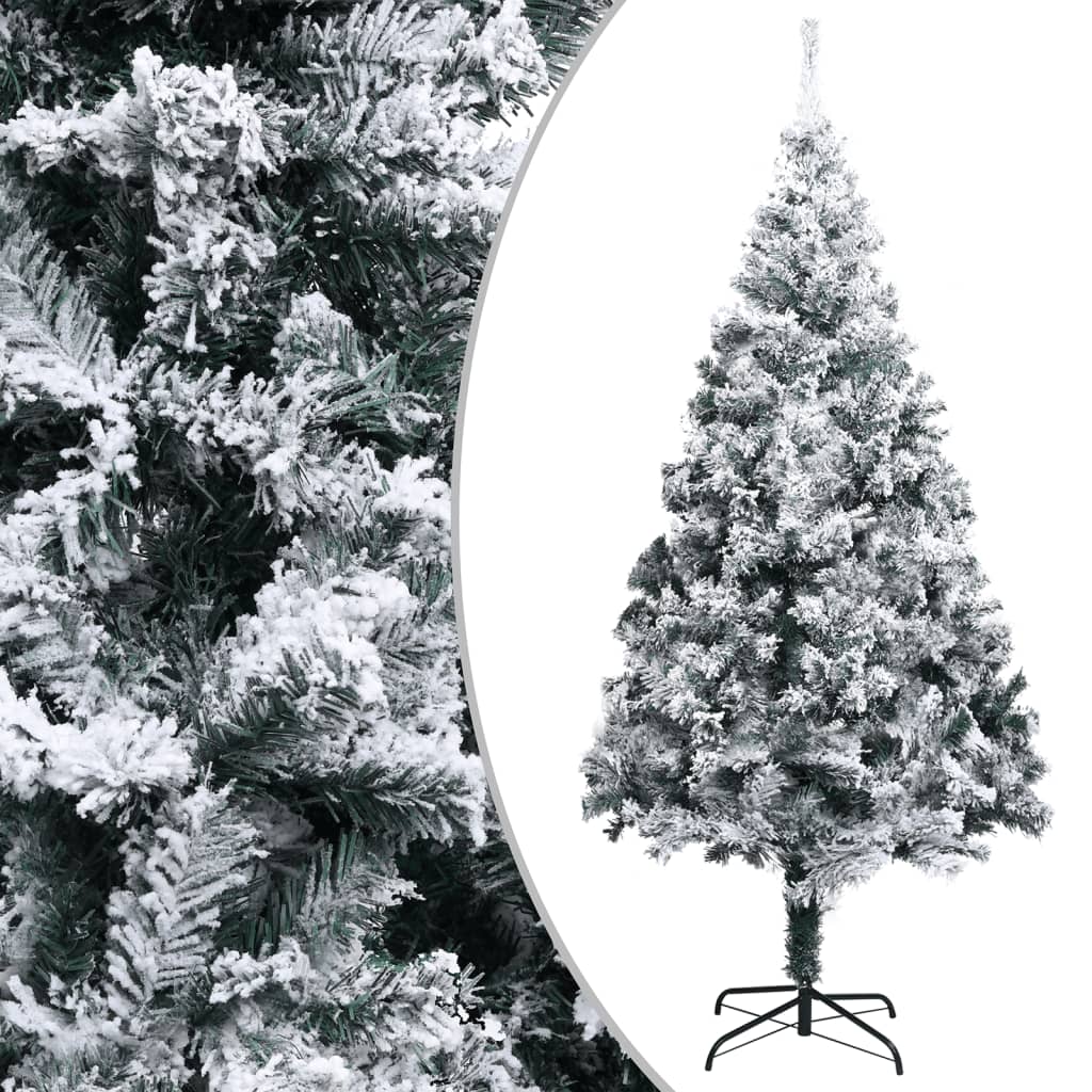 Aplusliving-Artificial Christmas Tree with Flocked Snow Green 300 cm PVC