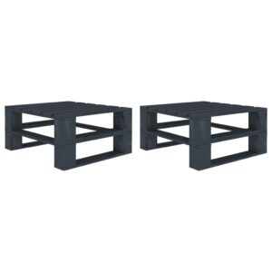 Aplusliving-6 Piece Garden Pallet Lounge Set Wood Grey