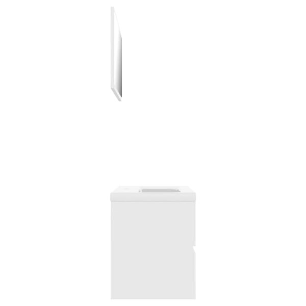 Aplusliving-Bathroom Furniture Set White Engineered Wood