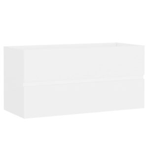 Aplusliving-Bathroom Furniture Set White Engineered Wood