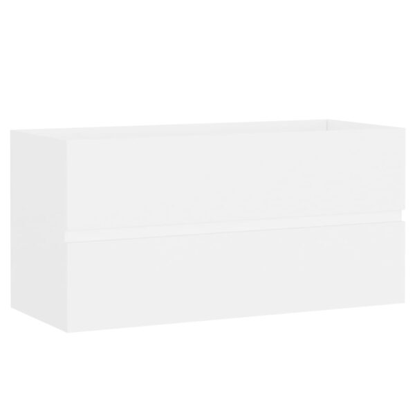 Aplusliving-Bathroom Furniture Set White Engineered Wood