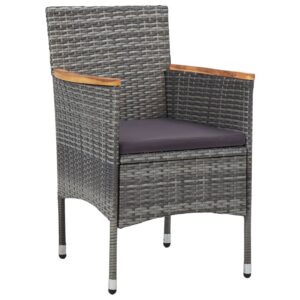 Aplusliving-3 Piece Garden Dining Set Grey