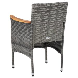 Aplusliving-3 Piece Garden Dining Set Grey