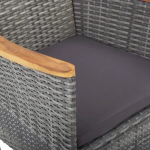 Aplusliving-3 Piece Garden Dining Set Grey