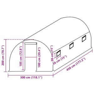 Aplusliving-Greenhouse Replacement Cover (13.5 m²) 3x4.5x2 m Transparent