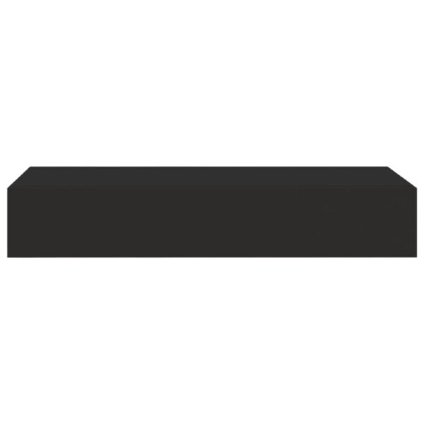 Aplusliving-Wall-mounted Drawer Shelves 2 pcs Black 60x23.5x10cm MDF