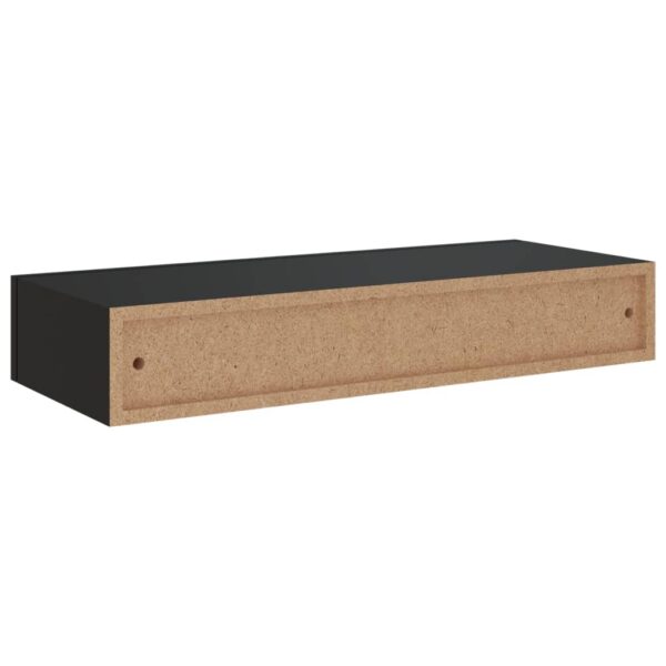 Aplusliving-Wall-mounted Drawer Shelves 2 pcs Black 60x23.5x10cm MDF