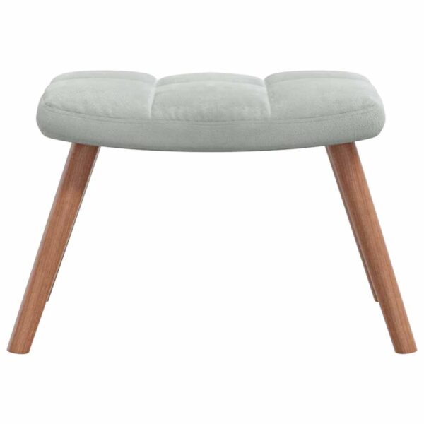 Aplusliving-Rocking Chair with a Stool Light Grey Velvet