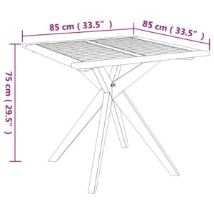 Aplusliving-Garden Table 85x85x75 cm Solid Wood Acacia