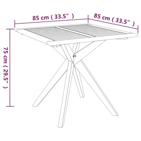 Aplusliving-Garden Table 85x85x75 cm Solid Wood Acacia