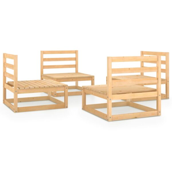 Aplusliving-4 Piece Garden Lounge Set Solid Pinewood