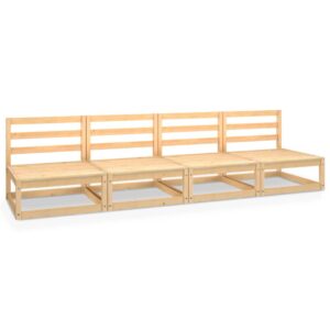 Aplusliving-Garden 4-Seater Sofa Solid Pinewood