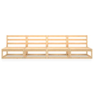 Aplusliving-Garden 4-Seater Sofa Solid Pinewood