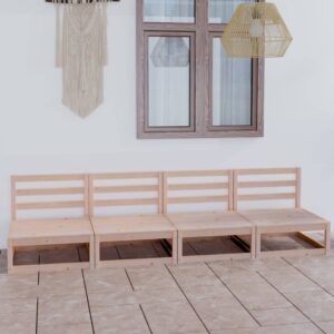 Aplusliving-Garden 4-Seater Sofa Solid Pinewood
