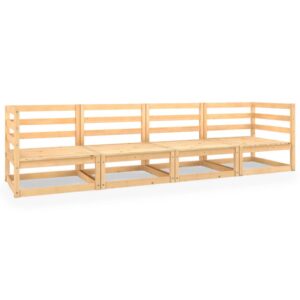 Aplusliving-Garden 4-Seater Sofa Solid Pinewood