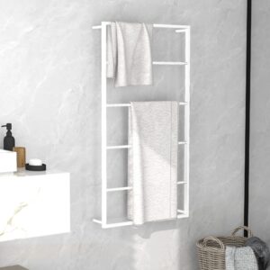 Aplusliving-Towel Rack White 60x10x116 cm Steel