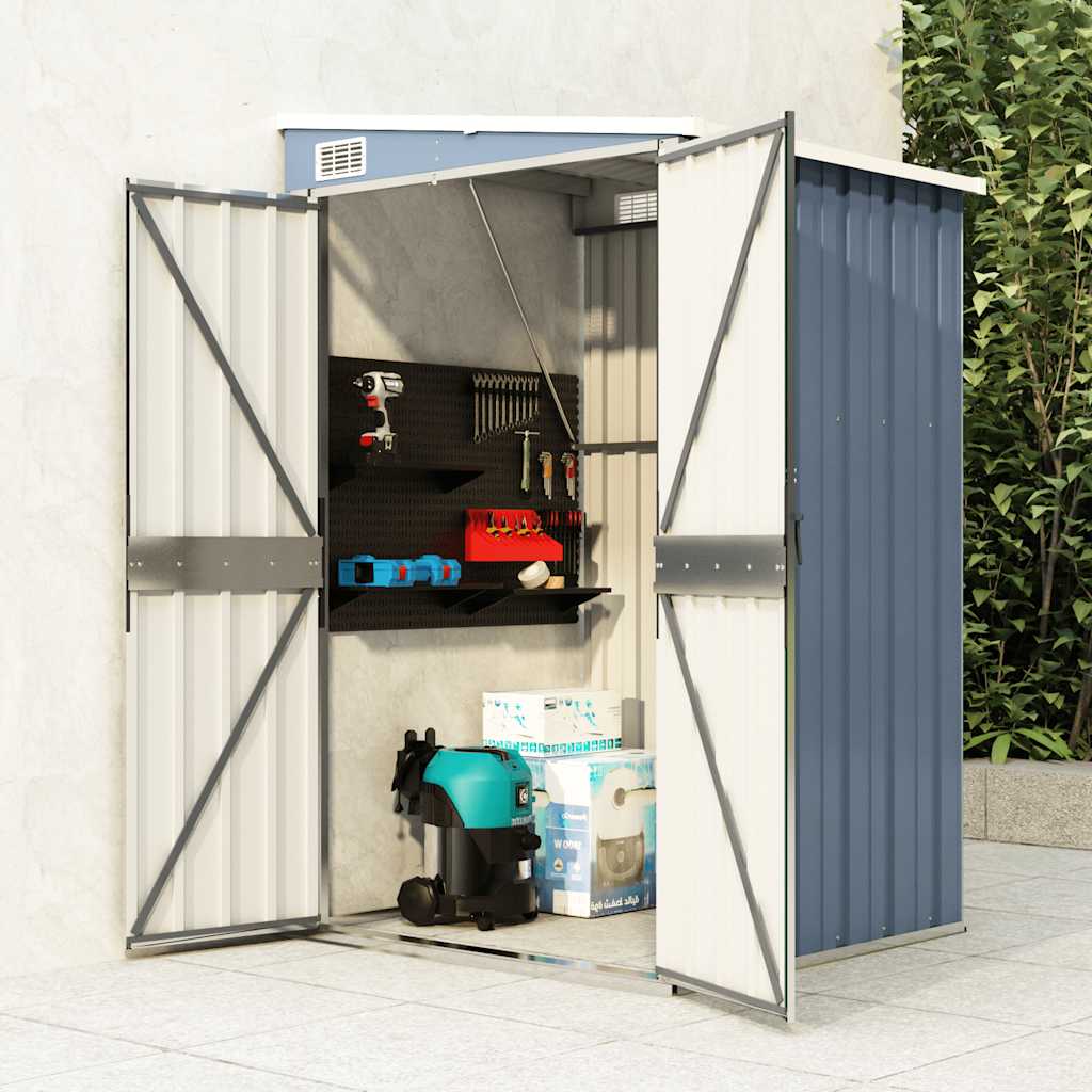 Aplusliving-Wall-mounted Garden Shed Grey 118x100x178 cm Galvanised Steel