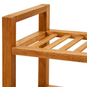 Aplusliving-Shoe Rack with 4 Shelves 100x27x80 cm Solid Oak Wood