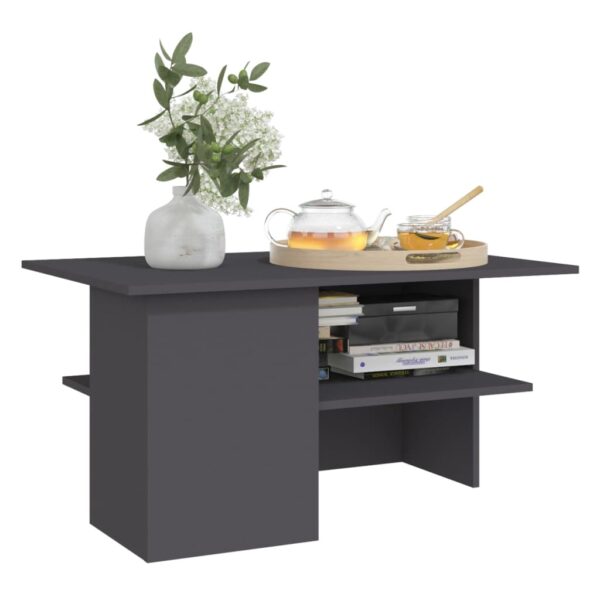 Aplusliving-Coffee Table Grey 90x60x46.5 cm Engineered Wood