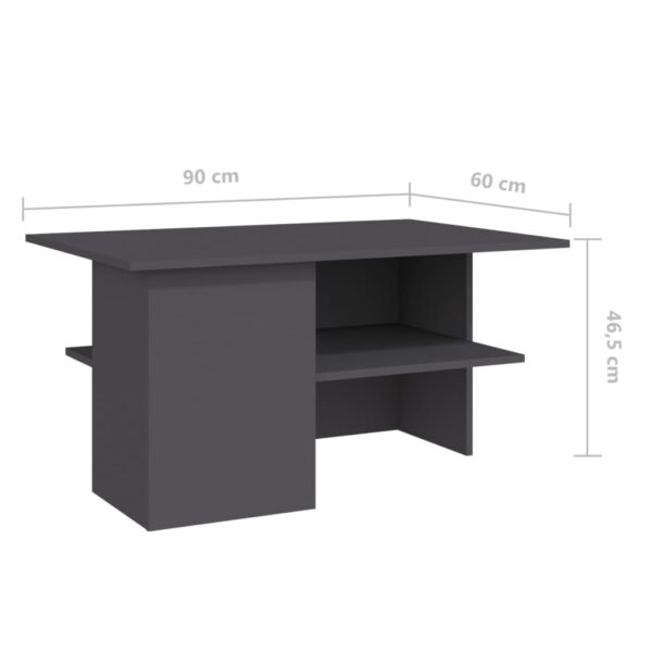 Aplusliving-Coffee Table Grey 90x60x46.5 cm Engineered Wood