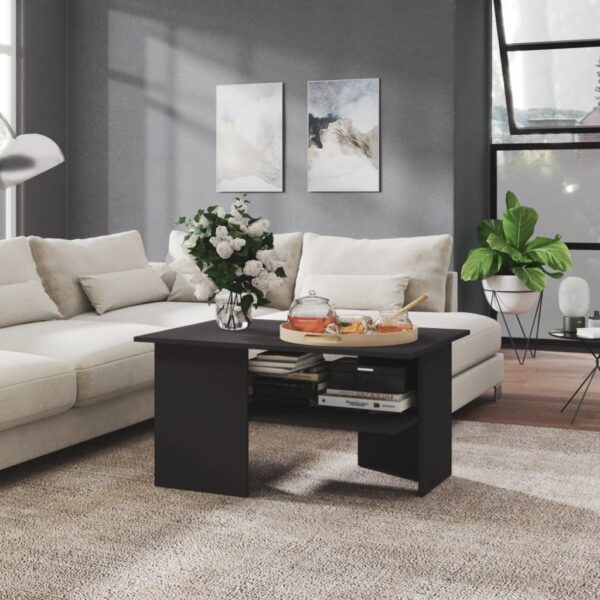 Aplusliving-Coffee Table Grey 90x60x46.5 cm Engineered Wood