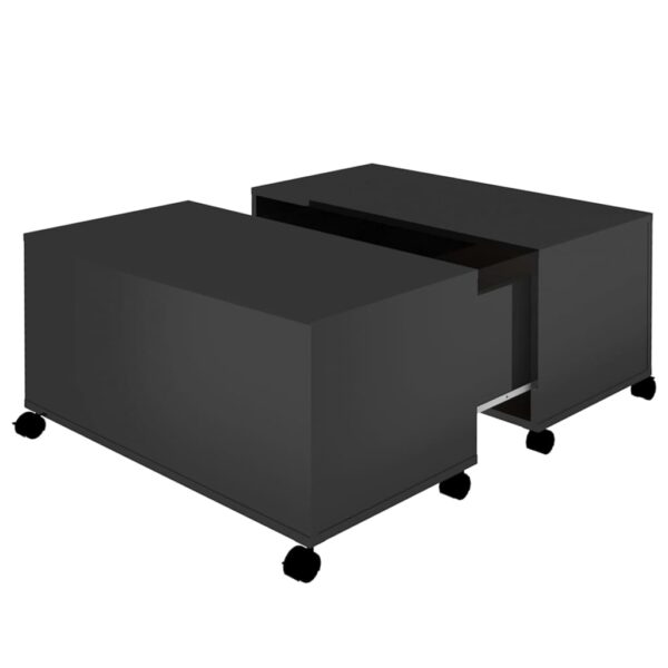 Aplusliving-Coffee Table High Gloss Black 75x75x38 cm Engineered Wood