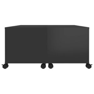 Aplusliving-Coffee Table High Gloss Black 75x75x38 cm Engineered Wood
