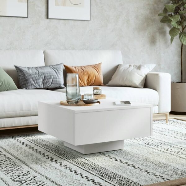 Aplusliving-Coffee Table White 60x60x31.5 cm Engineered Wood