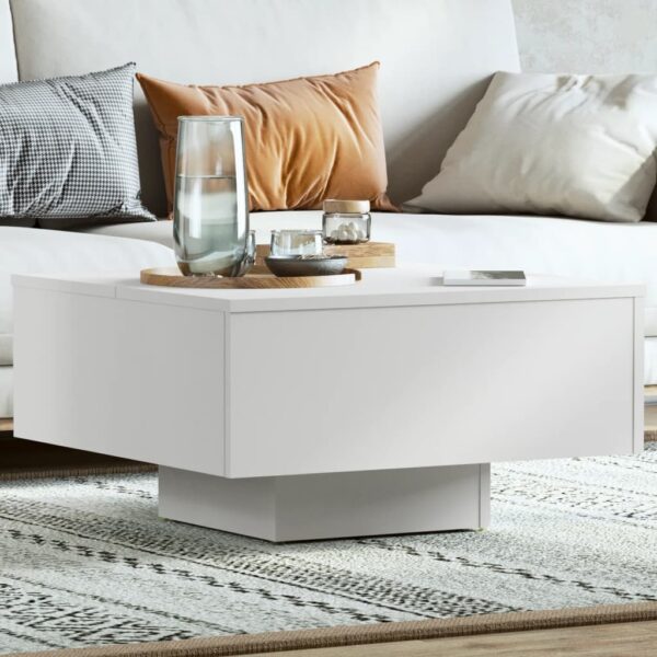 Aplusliving-Coffee Table White 60x60x31.5 cm Engineered Wood