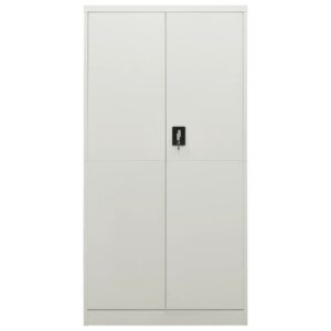 Aplusliving-Locker Cabinet Light Grey 90x40x180 cm Steel