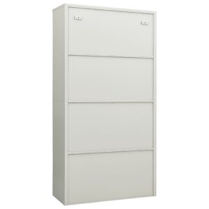 Aplusliving-Locker Cabinet Light Grey 90x40x180 cm Steel